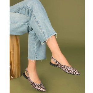 Qupid Leopard Slingback Flats